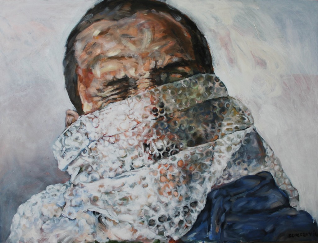 yawning man acrylic on canvas 90x120 cm 2014